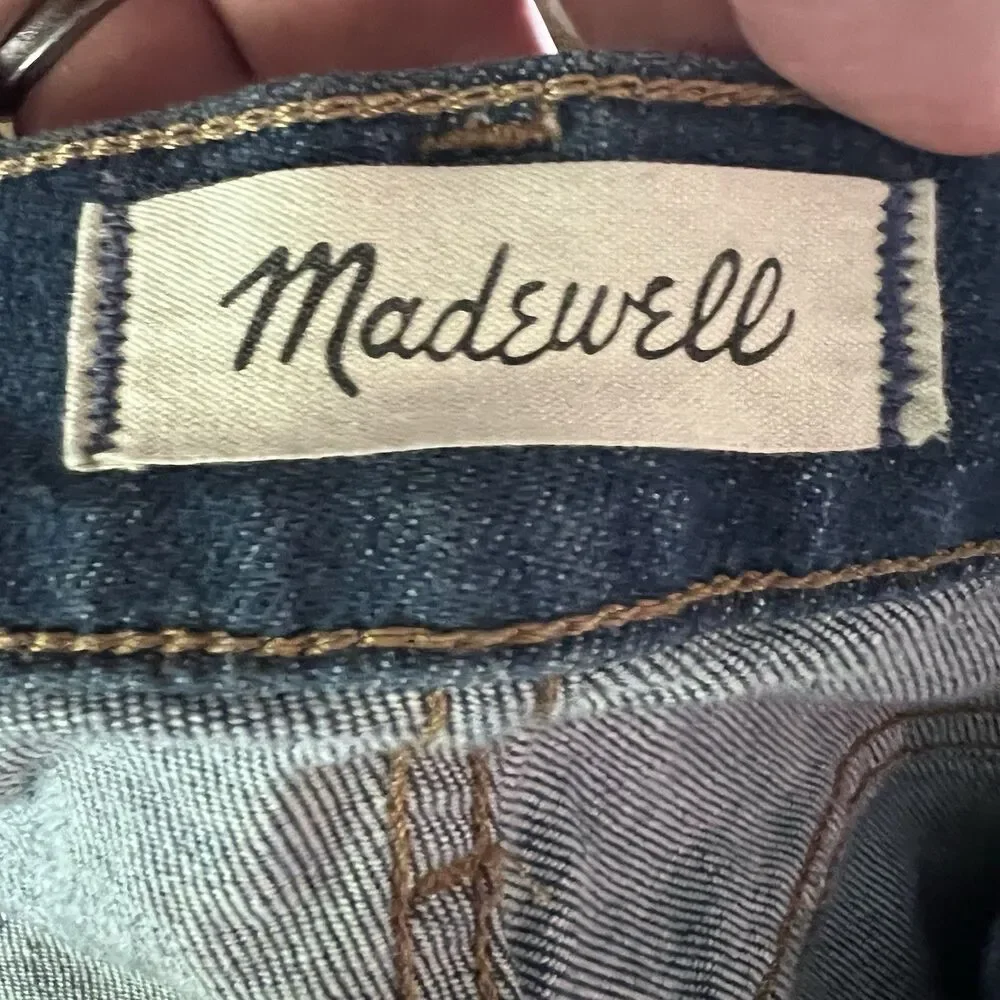 Madewell The Perfect Vintage Wide Leg Blue Denim Jeans Pants Women's 28T (28x34) - Picture 10 of 12